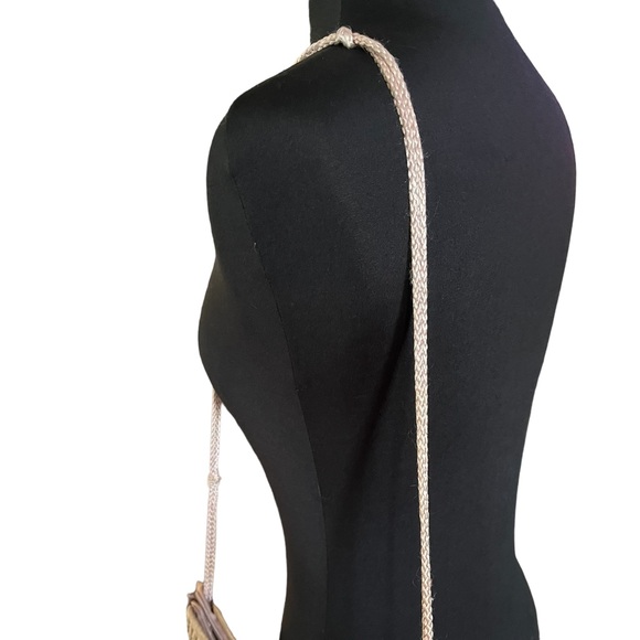 Vintage 70s double sided art straw handbag hand painted floral pastel - Picture 12 of 16